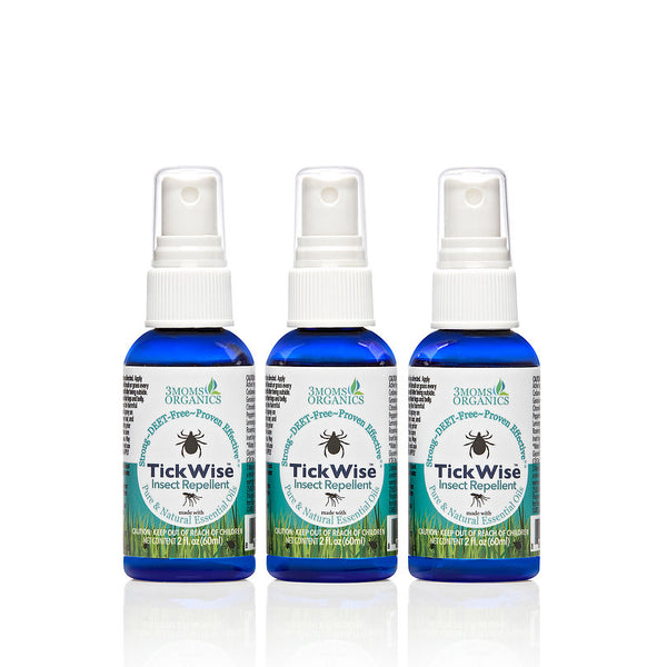 2oz Happy Campers Triple Pack Mosquito & Tick Repellent Spray Bundle, All-Natural Ingredients, Lemon Vanilla Scent