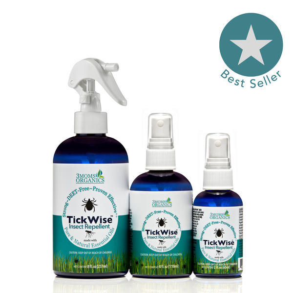 Mosquito & Tick Repellent Spray Bundle, All-Natural Ingredients, Lemon Vanilla Scent (8oz,4oz,2oz)