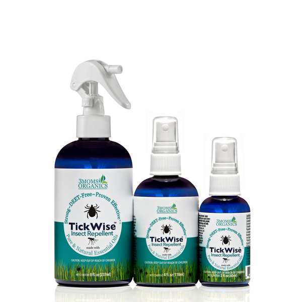 Mosquito & Tick Repellent Spray Bundle, All-Natural Ingredients, Lemon Vanilla Scent (8oz,4oz,2oz)